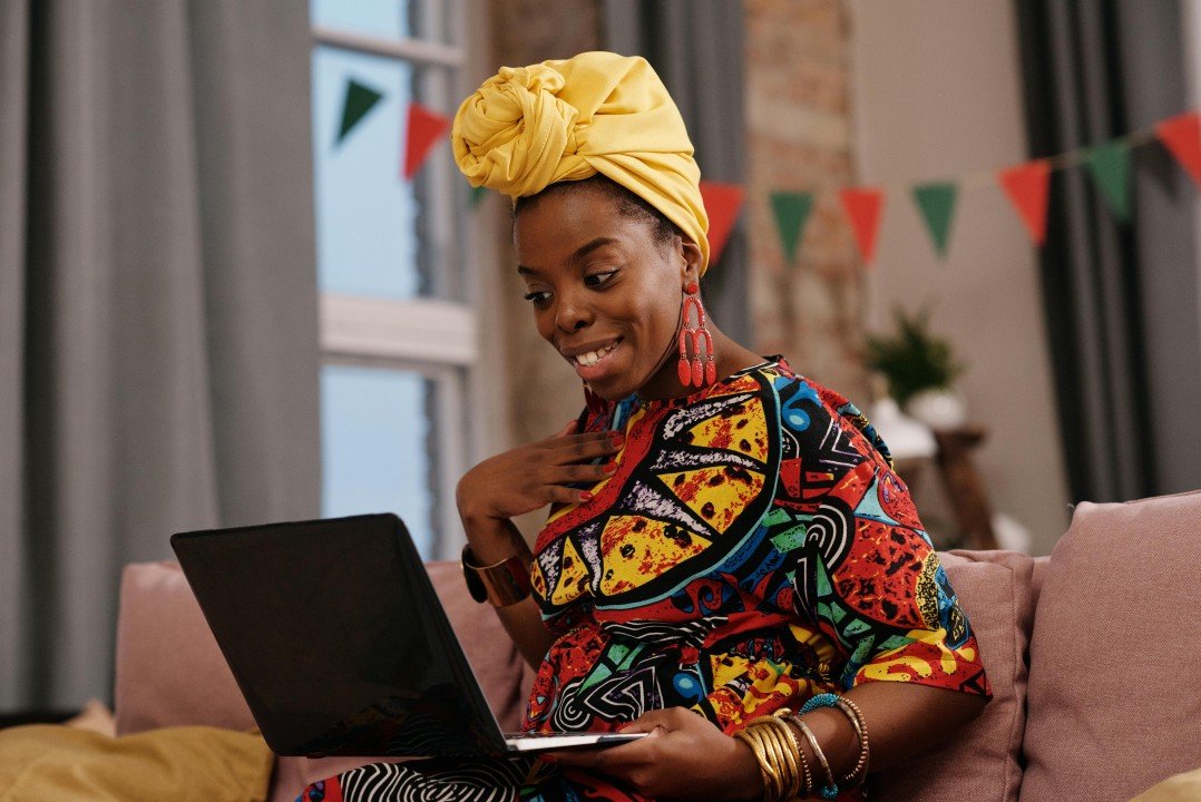 Women learning digital skills together